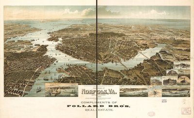 Panorama di Norfolk e dintorni 1892 da Henry Wellge