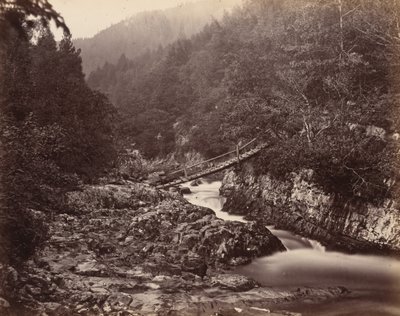 Ponte del minatore, Galles, c. 1858 (foto) da Henry White