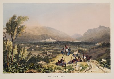 Pianure e città di Vitoria, da Schizzi di paesaggi nelle province basche della Spagna, con una selezione di musica nazionale, pub. 1838 da Henry Wilkinson