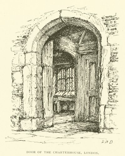 Porta della Certosa, Londra (incisione) da Henry William Brewer