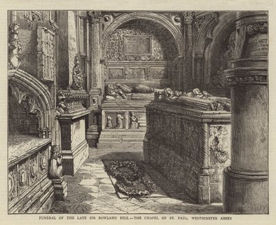 Funerale del defunto Sir Rowland Hill, la Cappella di San Paolo, Abbazia di Westminster da Henry William Brewer