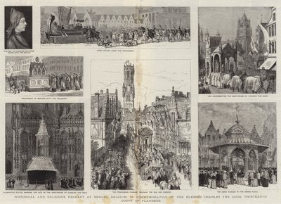 Pagina Storica e Religiosa a Bruges, Belgio, in Commemorazione del Beato Carlo il Buono, Tredicesimo Conte delle Fiandre da Henry William Brewer