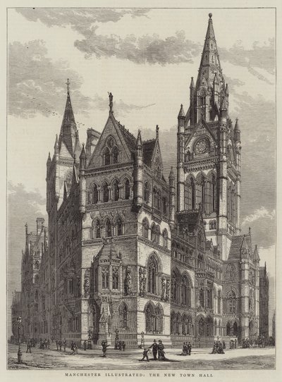 Manchester Illustrata, il Nuovo Municipio da Henry William Brewer