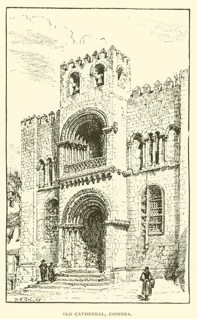 Vecchia cattedrale, Coimbra (incisione) da Henry William Brewer