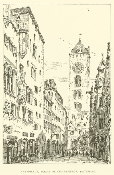 Rath-Haus, scena della conferenza, Ratisbona da Henry William Brewer