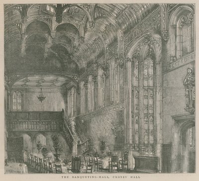 La sala dei banchetti, Crosby Hall, Londra da Henry William Brewer