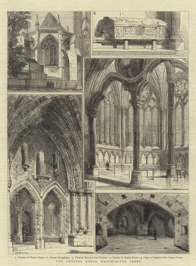 La Sala Capitolare, Abbazia di Westminster da Henry William Brewer