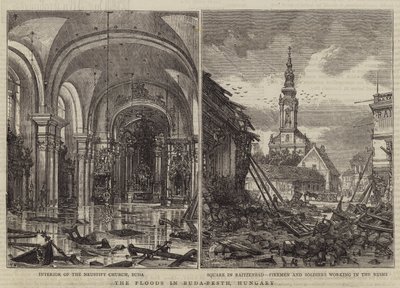 Le inondazioni a Buda-Pesth, Ungheria da Henry William Brewer