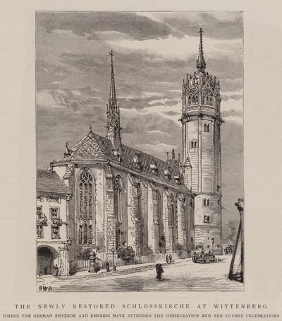 Il recentemente restaurato Schlosskirche a Wittenberg da Henry William Brewer