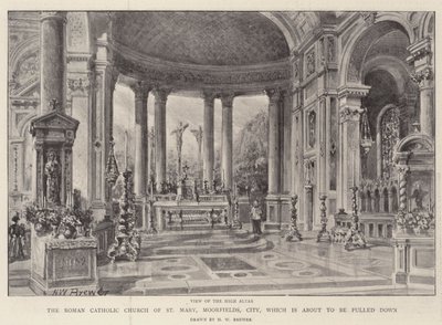La Chiesa Cattolica Romana di Santa Maria, Moorfields, City, che sta per essere demolita da Henry William Brewer