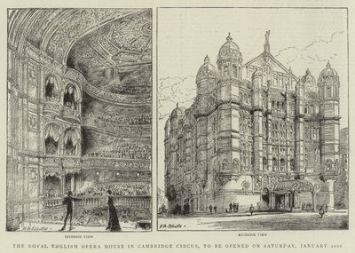 Il Royal English Opera House a Cambridge Circus, da aprire sabato 31 gennaio da Henry William Brewer