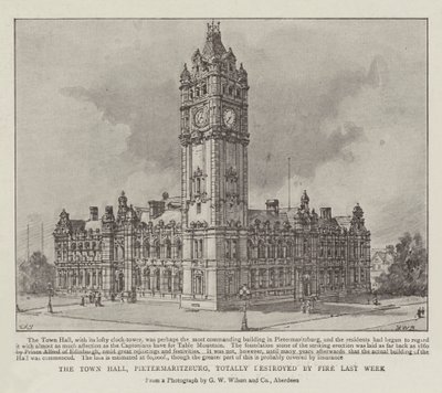 Il Municipio di Pietermaritzburg, completamente distrutto dal fuoco la scorsa settimana da Henry William Brewer