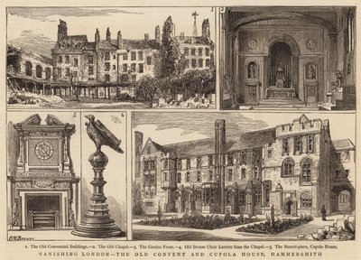Londra che scompare, il vecchio convento e la Cupola House, Hammersmith da Henry William Brewer