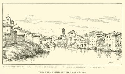 Vista dal Ponte Quattro Capi, Roma da Henry William Brewer