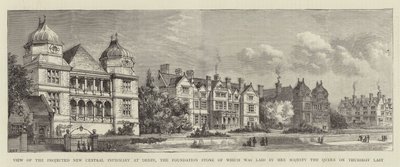 Vista del nuovo ospedale centrale progettato a Derby, la cui pietra angolare è stata posata da Sua Maestà la Regina giovedì scorso da Henry William Brewer