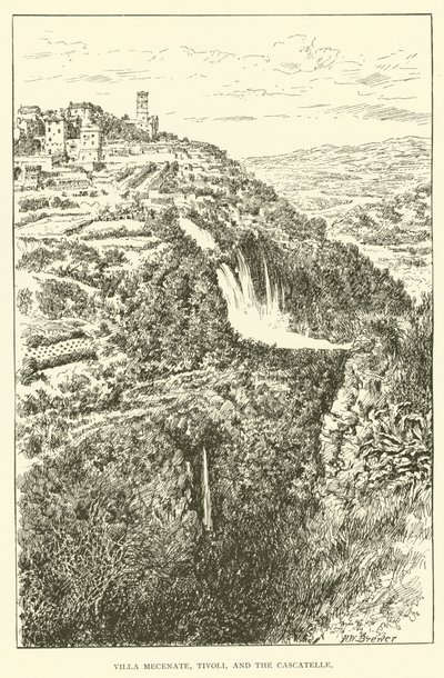 Villa Mecenate, Tivoli, e le Cascatelle da Henry William Brewer