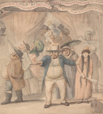 Ingresso alla tenda espositiva di Pidcock a una fiera da Henry William Bunbury