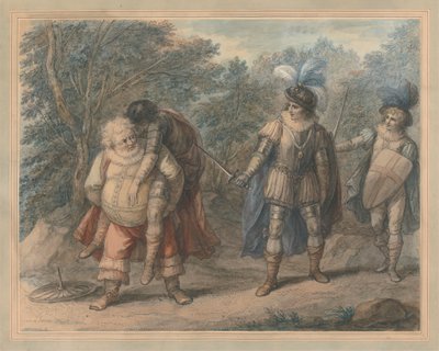 Falstaff che porta il morto Hotspur da Henry William Bunbury
