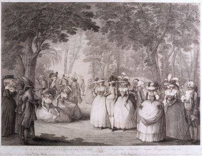 I giardini di Carlton House con cantanti di ballate napoletane, inciso da William Dickinson, 1784 da Henry William Bunbury