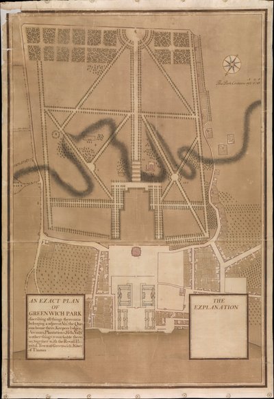 Piano esatto del Parco di Greenwich, c.1700 da Henry Wise