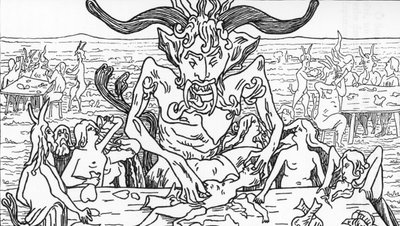 Il banchetto di Satana Disegno di Henry de Malvost da 