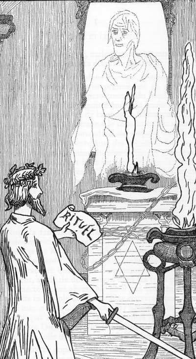 Spiritismo: Evocazione degli spiriti Disegno di Henry de Malvost da 