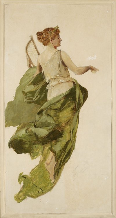 Allegoria della musica, schizzo per il progetto del sipario del Teatro Słowacki di Cracovia da Henryk Siemiradzki