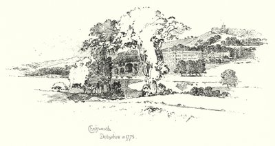 Chatsworth, Derbyshire, nel 1775 da Herbert (after) Railton