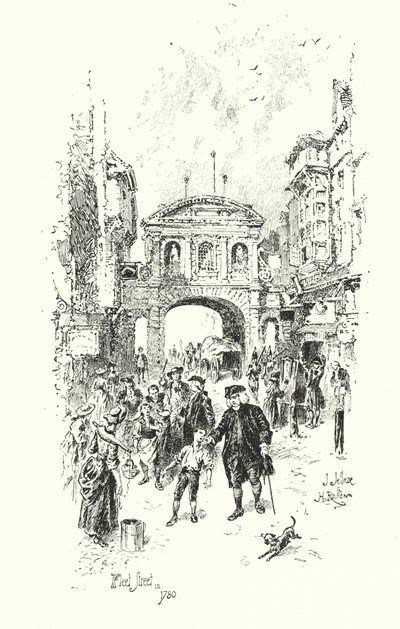 Dr Johnson, Fleet Street, Londra, nel 1780 da Herbert (after) Railton