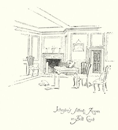 La stanza di Dr Johnson a Bolt Court, Londra da Herbert (after) Railton