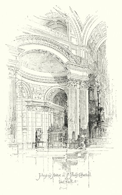 Statua del Dr Johnson, Cattedrale di St Paul, Londra da Herbert (after) Railton