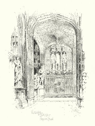 Volta a ventaglio nel corridoio sud della Cappella di Enrico VII da Herbert (after) Railton