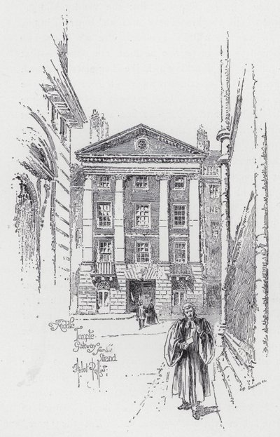 Porta del Middle Temple dalla Strand (incisione) da Herbert (after) Railton
