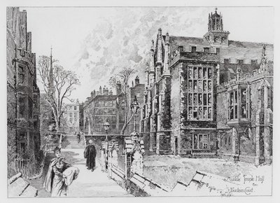 Middle Temple Hall e Fountain Court da Herbert (after) Railton