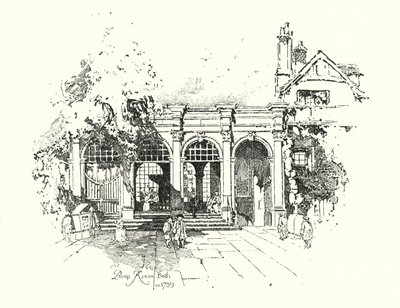 Pump Room, Bath, nel 1739 da Herbert (after) Railton