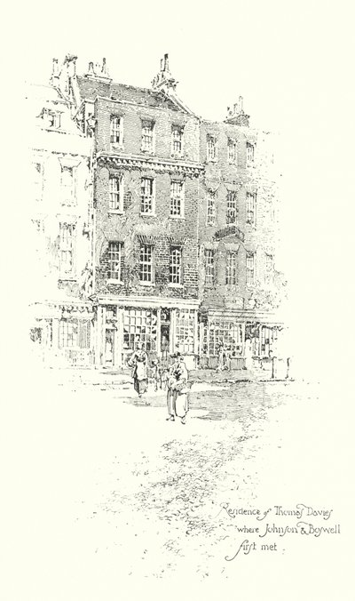 Residenza di Thomas Davies, Londra, dove il Dr Johnson e James Boswell si incontrarono per la prima volta da Herbert (after) Railton