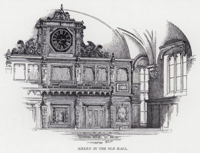 Schermo nella Old Hall da Herbert (after) Railton