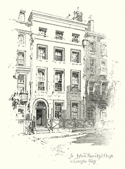 Casa di Sir Joshua Reynolds, Leicester Fields, Londra da Herbert (after) Railton