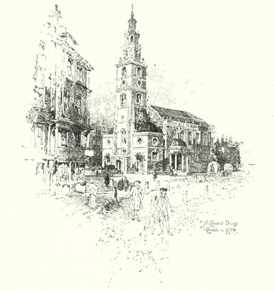 Chiesa di San Clemente Danese, Londra, nel 1774 da Herbert (after) Railton