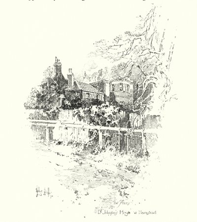 Il Priorato, Casa del Dr Johnson, a Hampstead, Londra da Herbert (after) Railton