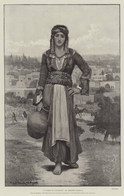 Una donna di Nazareth, dalla mostra La Terra Santa, da Gerusalemme a Damasco, alle Dowdeswell Galleries, New Bond Street da Herbert Gustave Schmalz