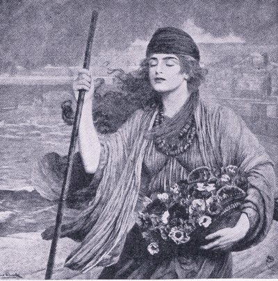 Nydia la ragazza cieca di Pompei, illustrazione da La Biblioteca Mondiale dei Migliori Libri, c.1940 da Herbert Gustave Schmalz