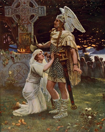 Sir Galahad da Herbert Gustave after Schmalz
