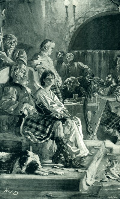 Scena nella sala di un capo clan delle Highlands nel XVII secolo da Herbert James Draper