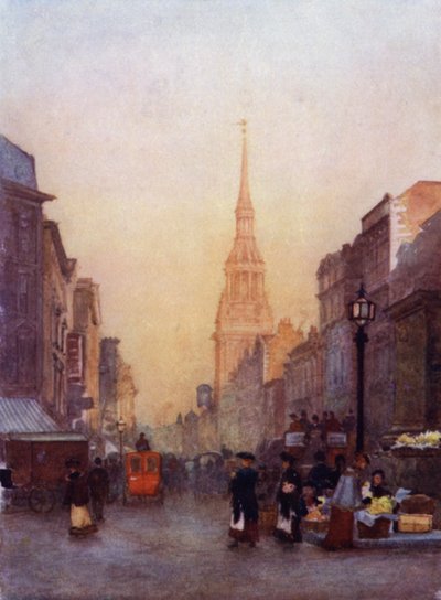 Cheapside, Bow Church in lontananza da Herbert Menzies (after) Marshall