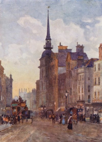Guardando giù da Ludgate Hill dai gradini di St Paul
