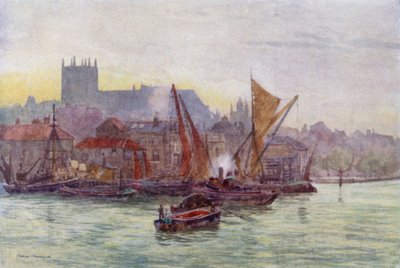 Millbank, Westminster (litografia a colori) da Herbert Menzies (after) Marshall