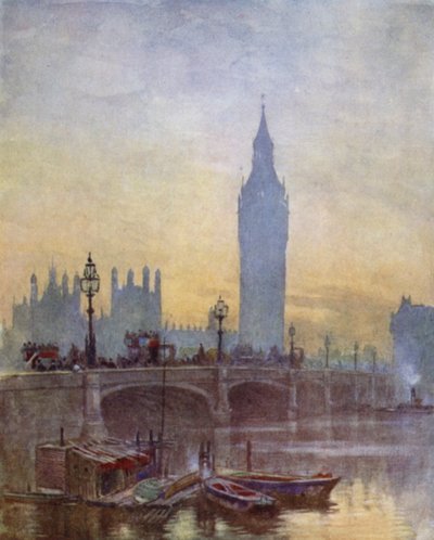 Il ponte a Westminster (litografia a colori) da Herbert Menzies (after) Marshall