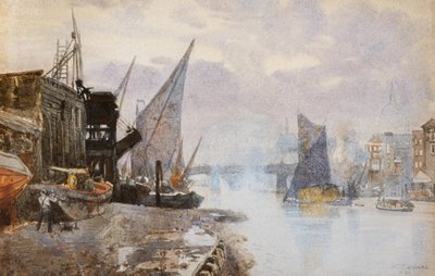 Navigazione sul Tamigi a Bankside, c.1884 da Herbert Menzies Marshall