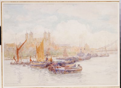 La Torre di Londra dal Tamigi con navi in primo piano da Herbert Menzies Marshall